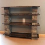 concrete block and wood shelf