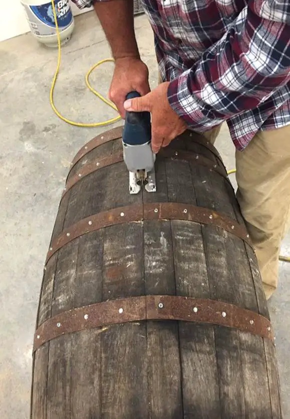 cutting barrel in half