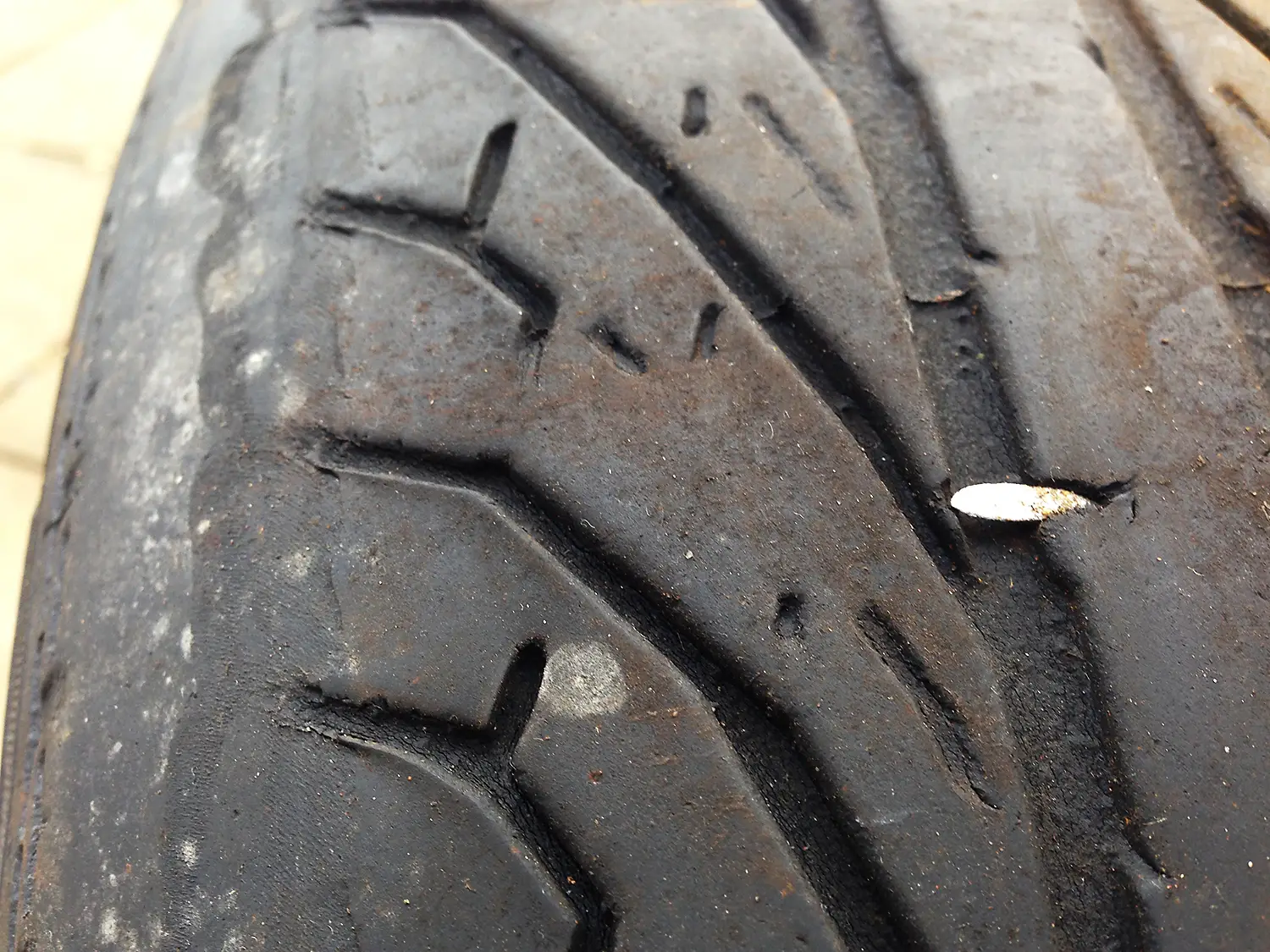 nail in tyre - The DIY Life