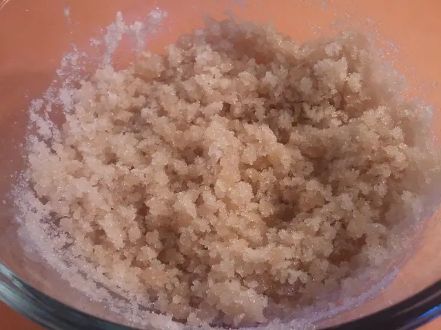 mixing sugar scrub