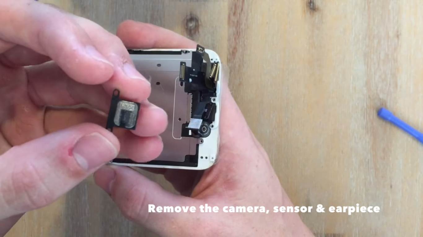 remove the camera, sensor and earpiece