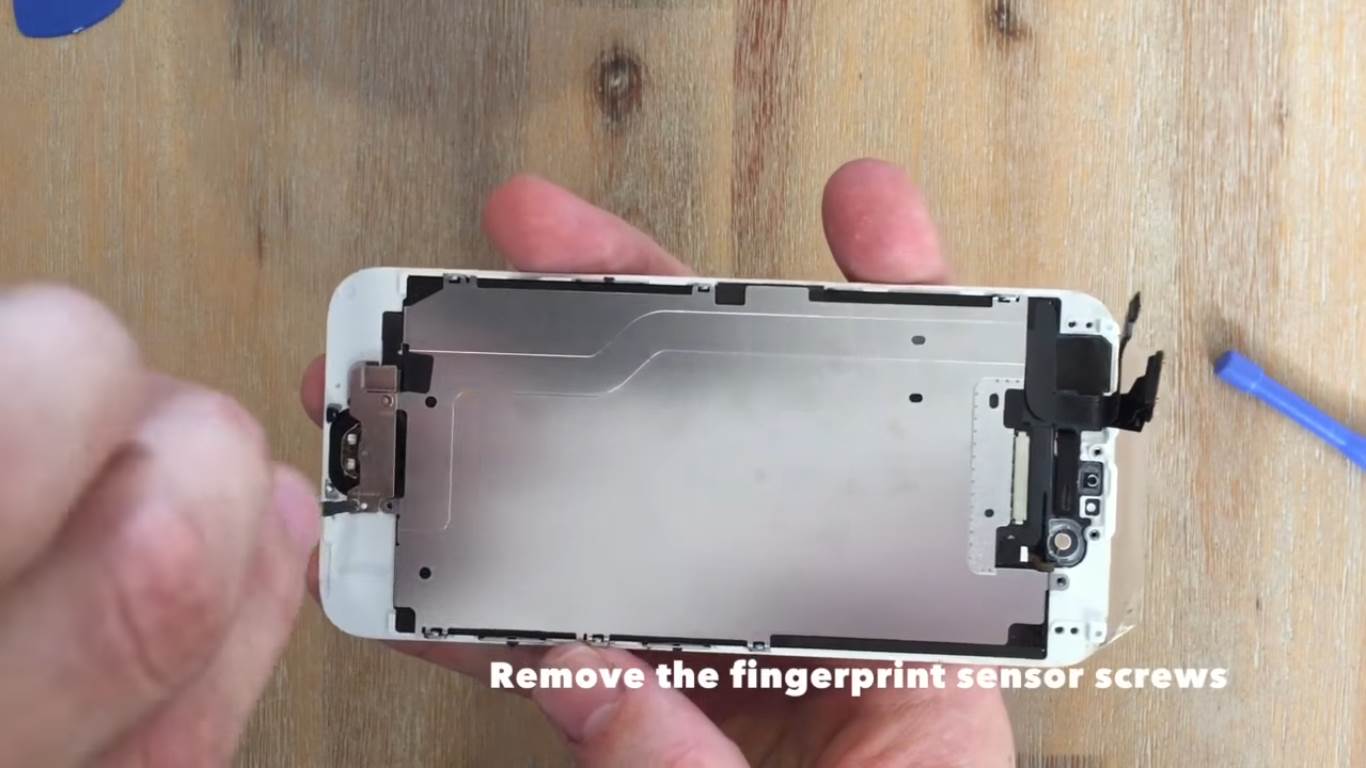 remove the fingerprint sensor screws