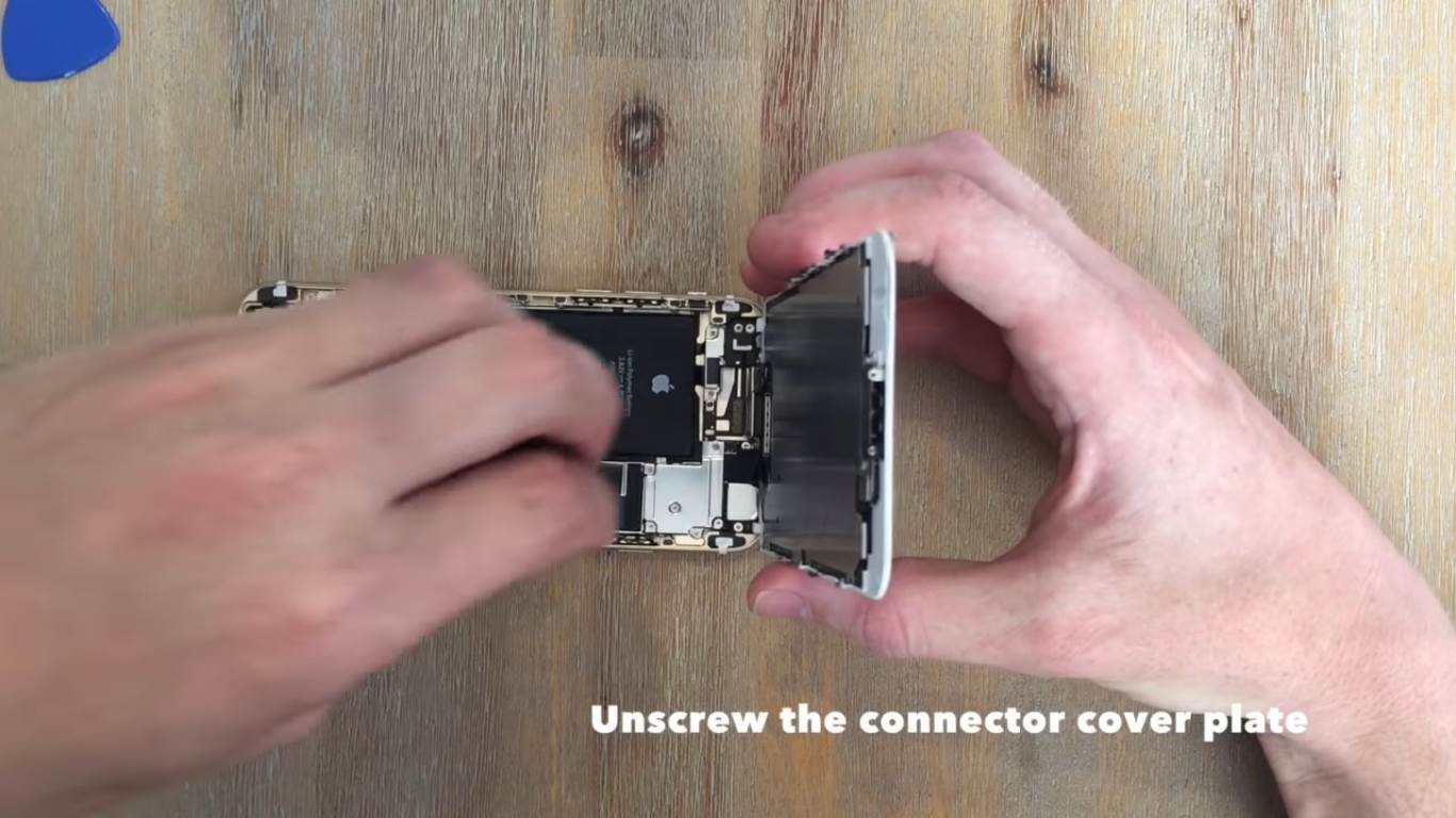 unscrew the connector cover plate