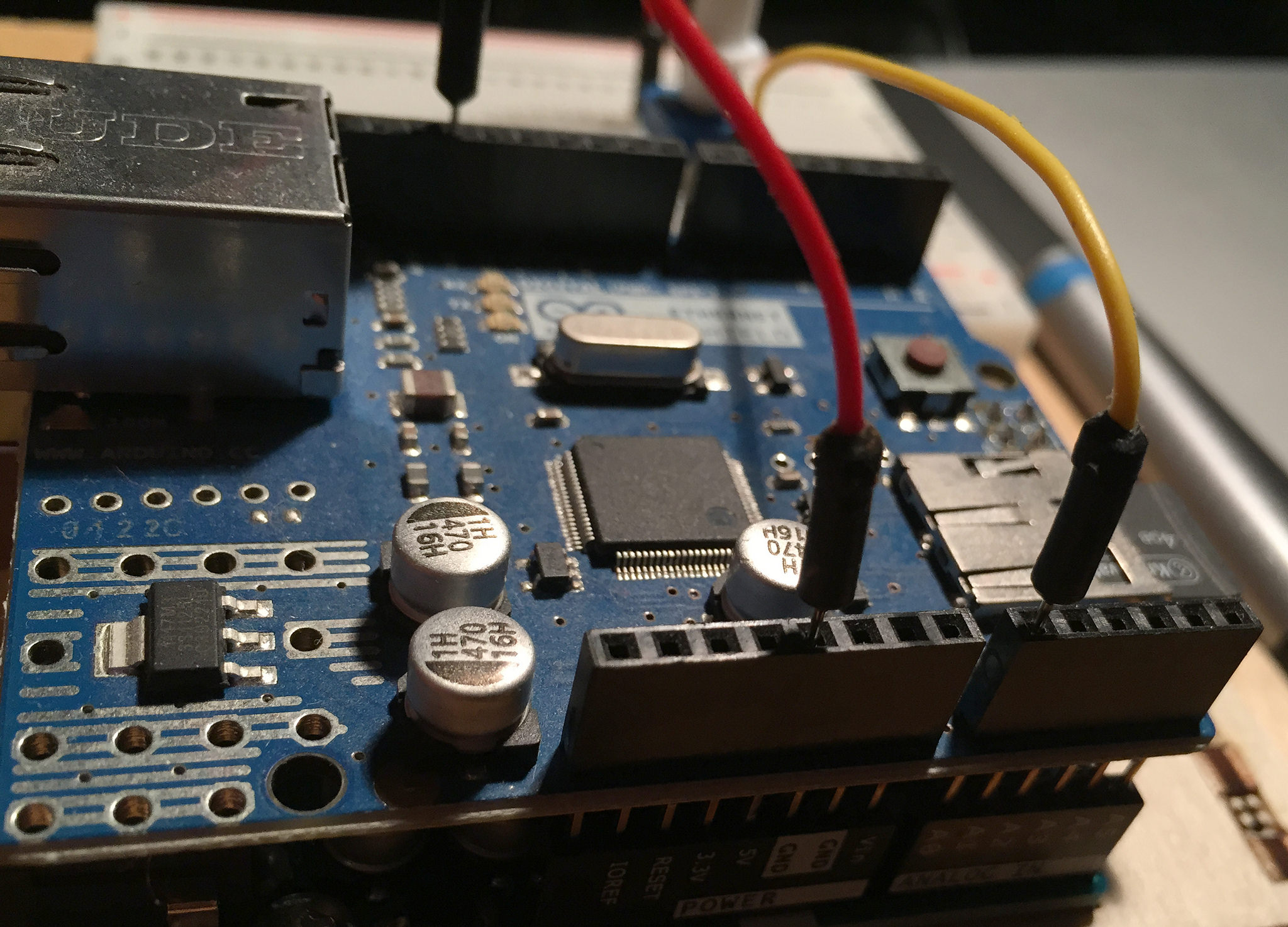 sensors connected to arduino ethernet shield