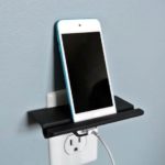 wall power outlet charging shelf