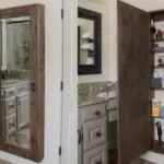 build a storage cabinet behind your bathroom mirror