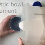 fill plastic bowl with cement