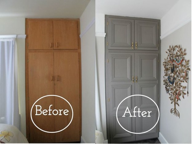 make old cabinets look new with moulding
