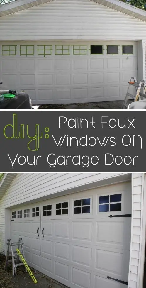 paint faux windows on your garage doors