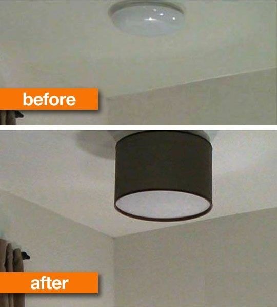 replace your old ceiling light with a lampshade