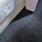 black matte floor tiles