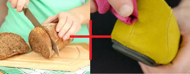 bread removes stains from suede shoes