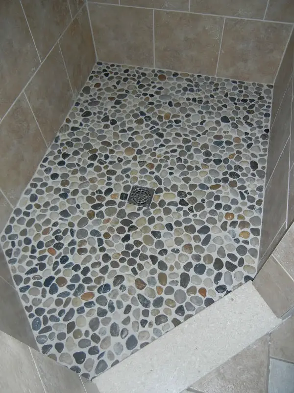 pebble bathroom floor