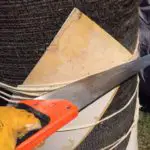 use a wood saw to cut the corners off of the blades