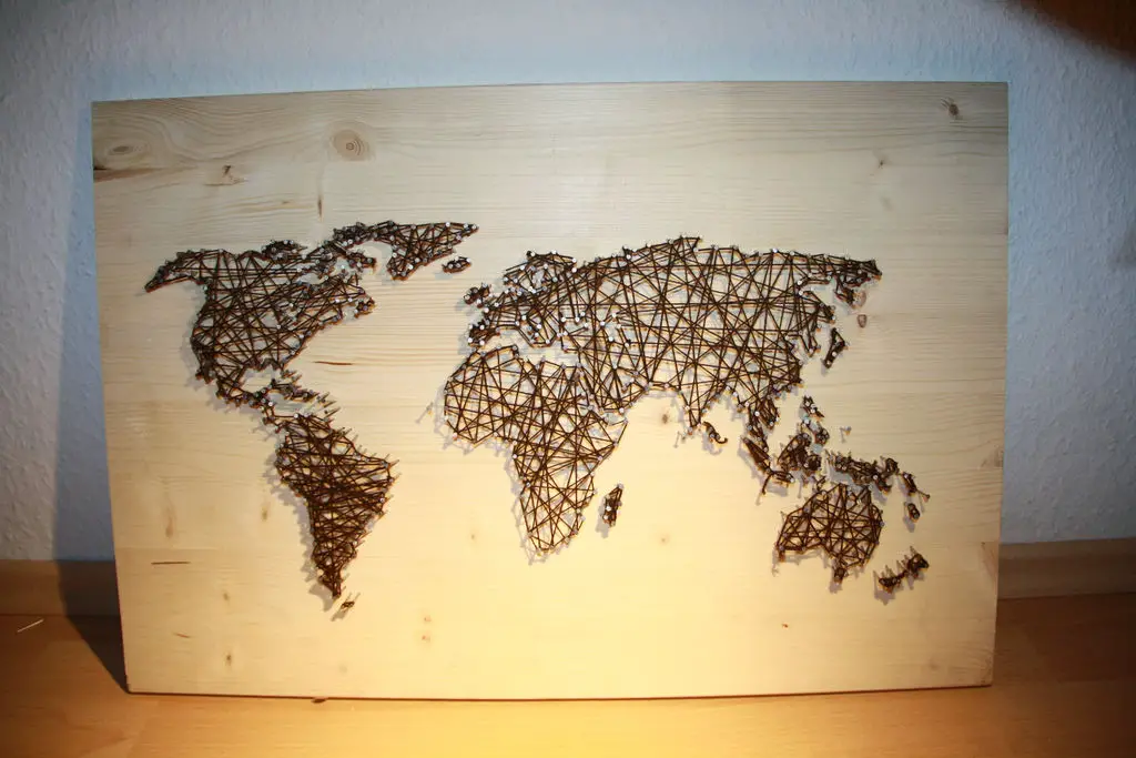 string art world map