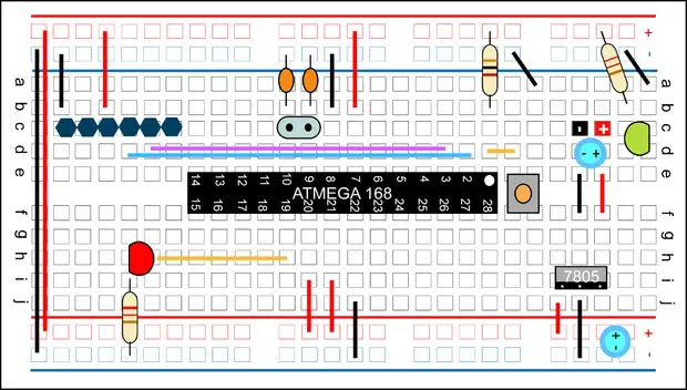 building your own arduino - breadboard layout