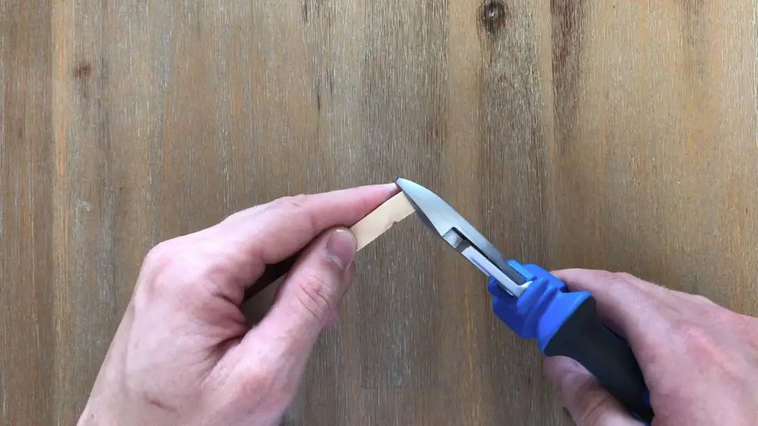 trim the round edges off of the sticks