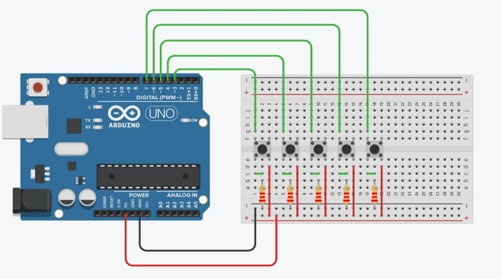 Avenue leaf Superficial Multiple Push Buttons on One Arduino Input - The DIY Life