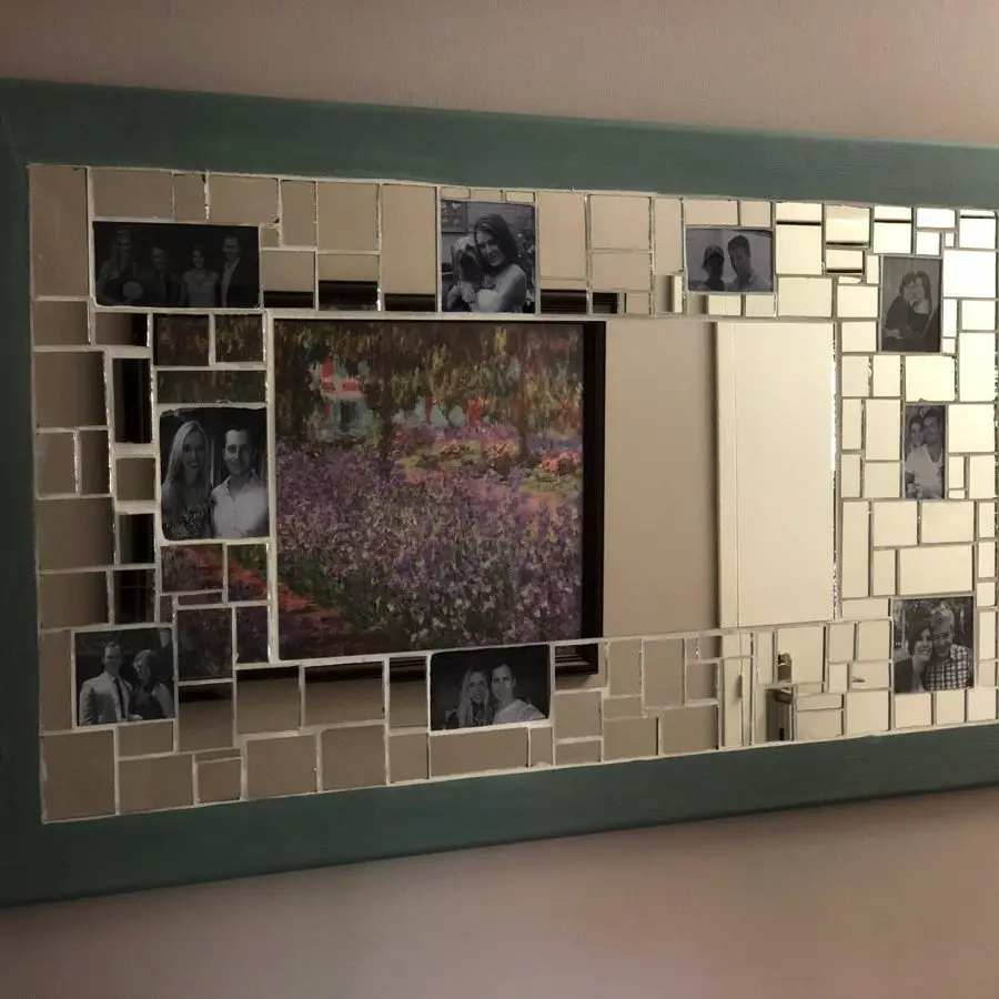 Make A Mosaic Mirror Picture Frame The DIY Life