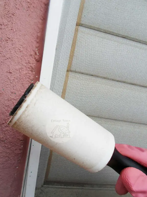 Clean window screens with a lint roller