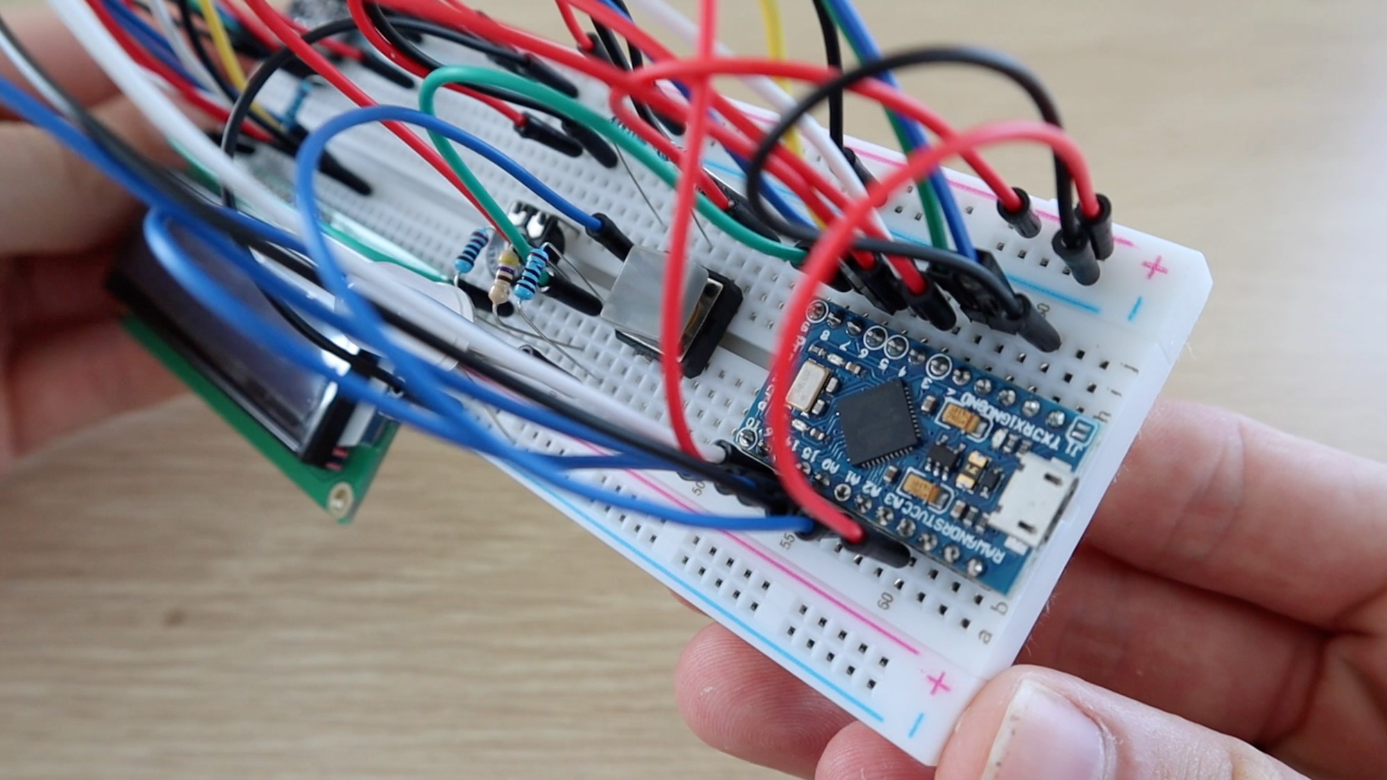 Arduino Pro Micro Assembled Onto Breadboard