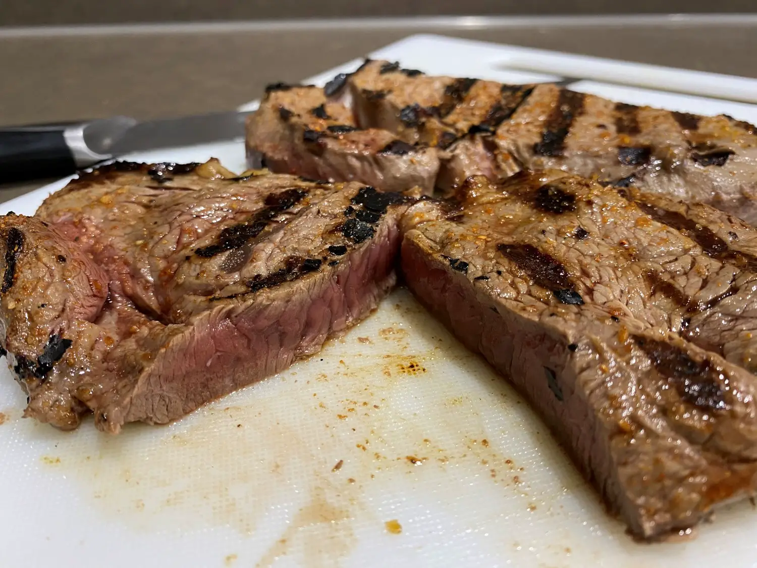 Rare Steak Cooked On Weber Pulse 2000