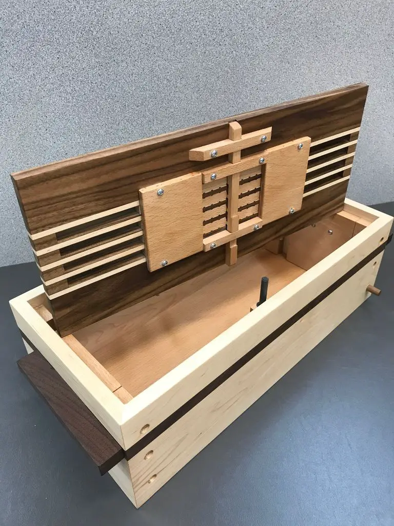 Wooden Combination Puzzle Box With Open Lid