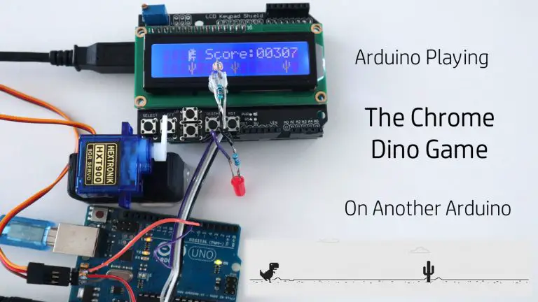 An Arduino Playing The Chrome Dino Game On Another Arduino