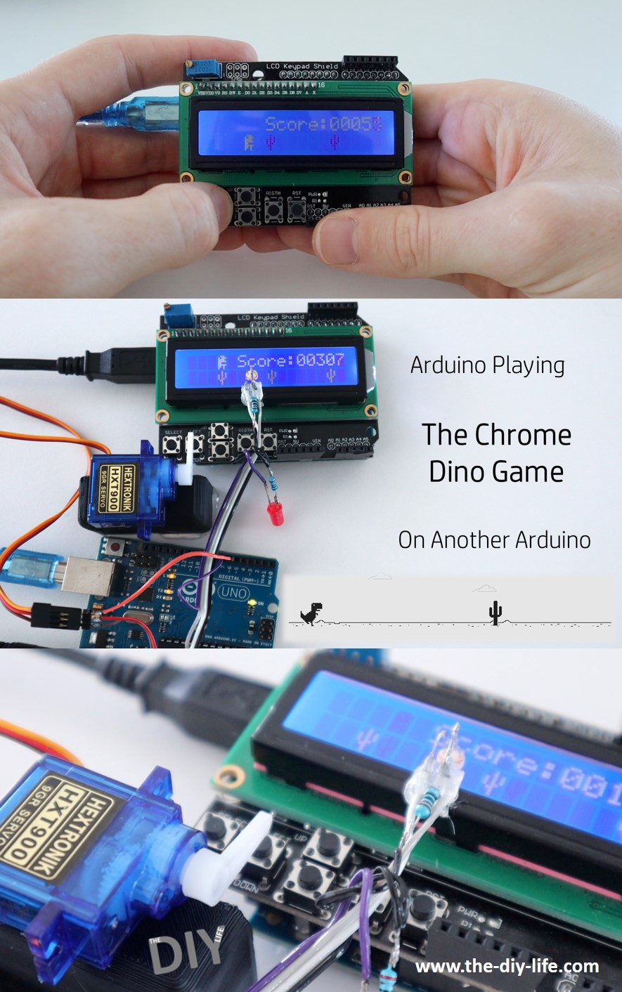 An Arduino Playing The Chrome Dino Game On Another Arduino Social