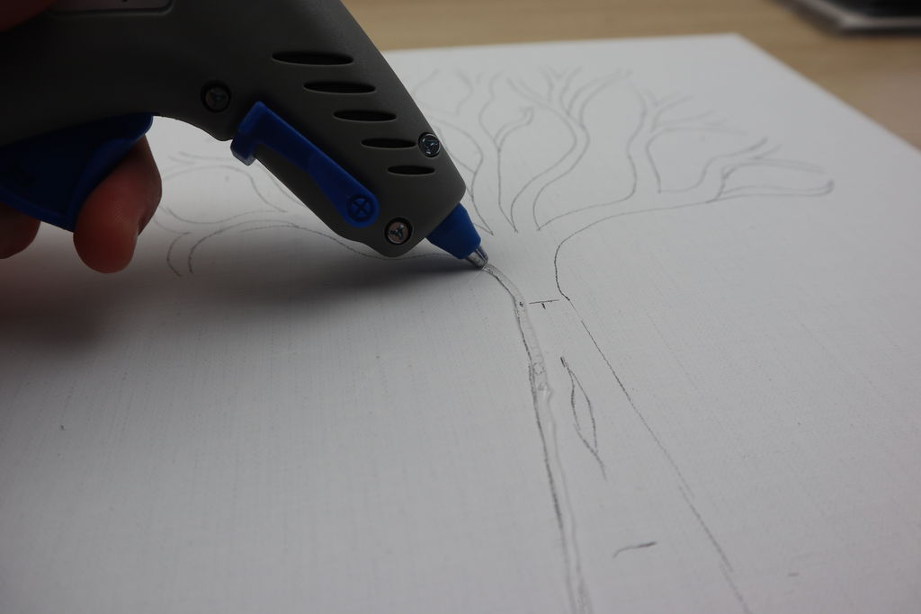 Add Glue Over The Sketch