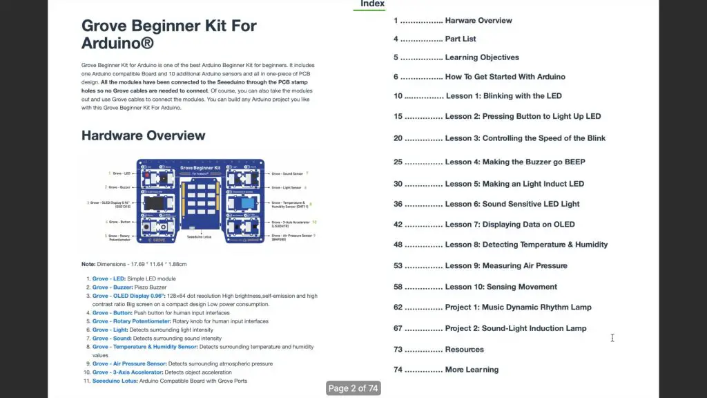 Grove Beginner Kit User Manual