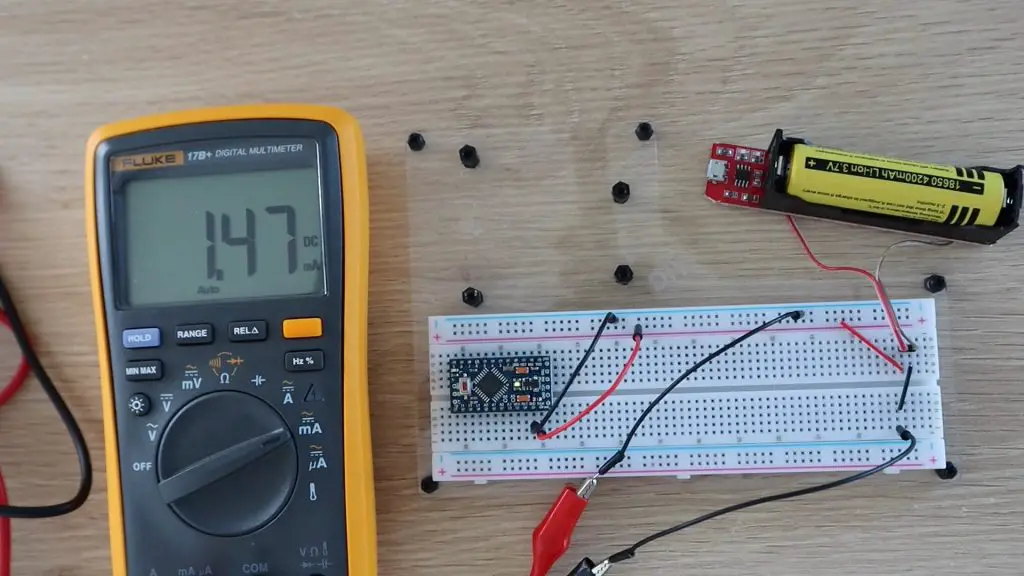 Arduino Pro Mini Low Power Sleep Mode 18650 Battery