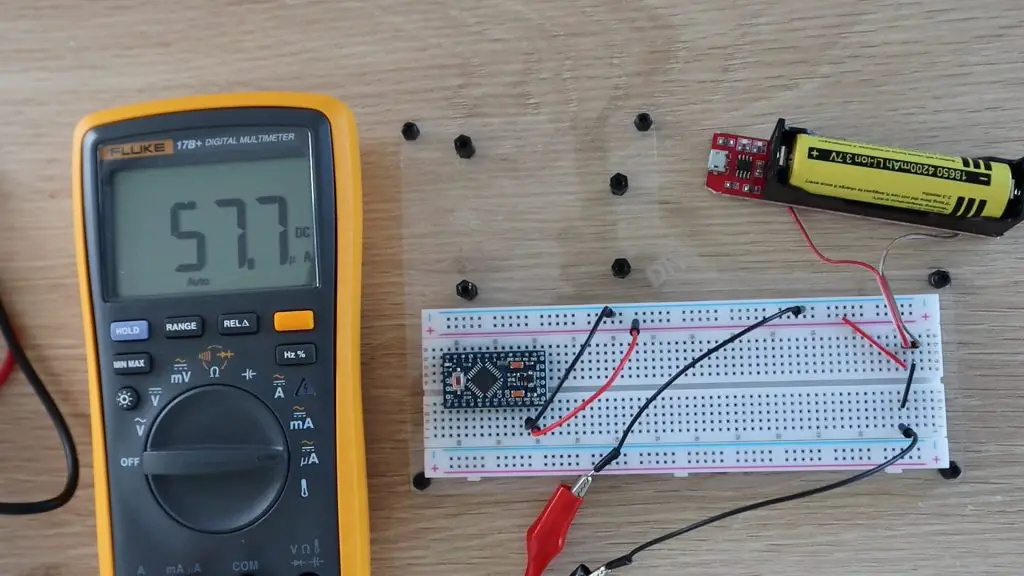 No Power LED Current Draw uA On 18650 Battery