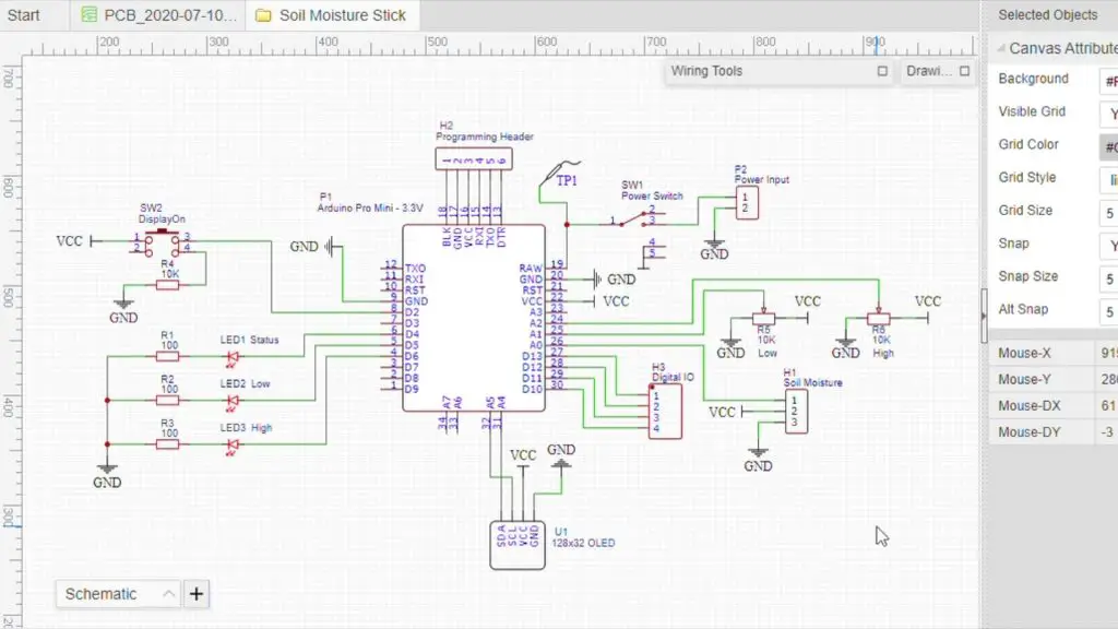 Soil Moisture Monitor Schematic