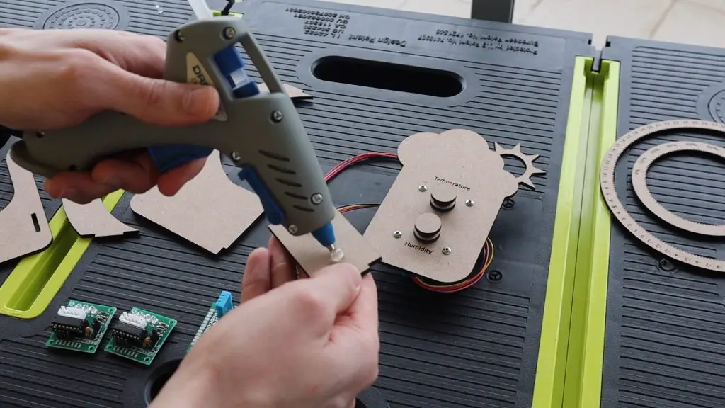 Use A Glue Gun To Stick Electronic Components To MDF