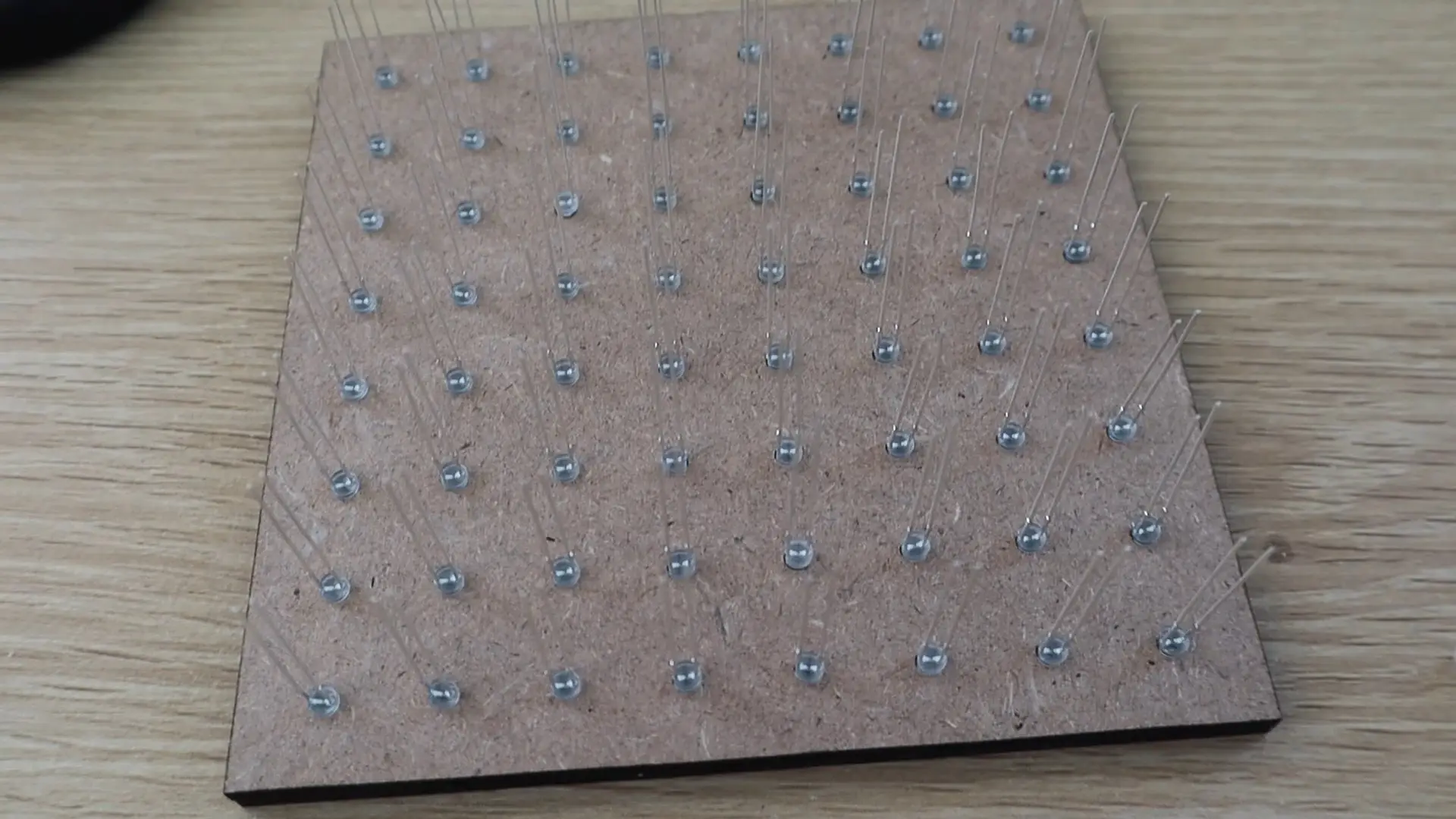 LED Cube LEDs Positioned On Template