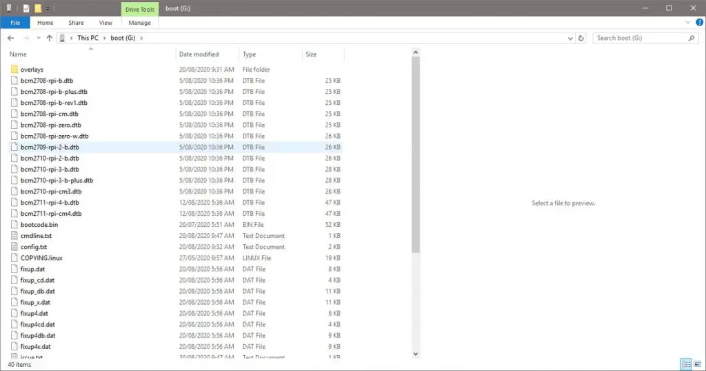 PiOS Lite Boot Folder