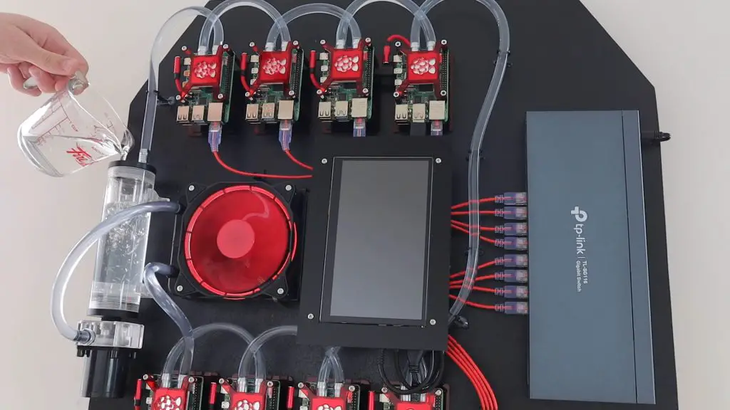 Filling Water Reservoir on the Raspberry Pi 4 Cluster