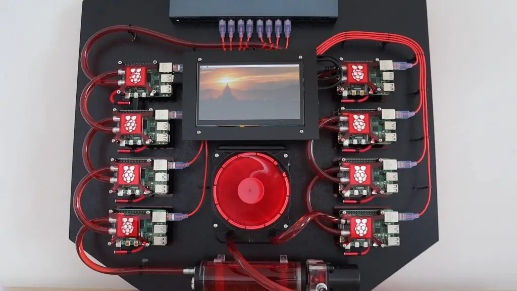 Raspberry Pi 4 Cluster System Running And Booted Up