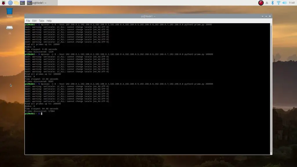 Pi Cluster Finding Primes Computing Test