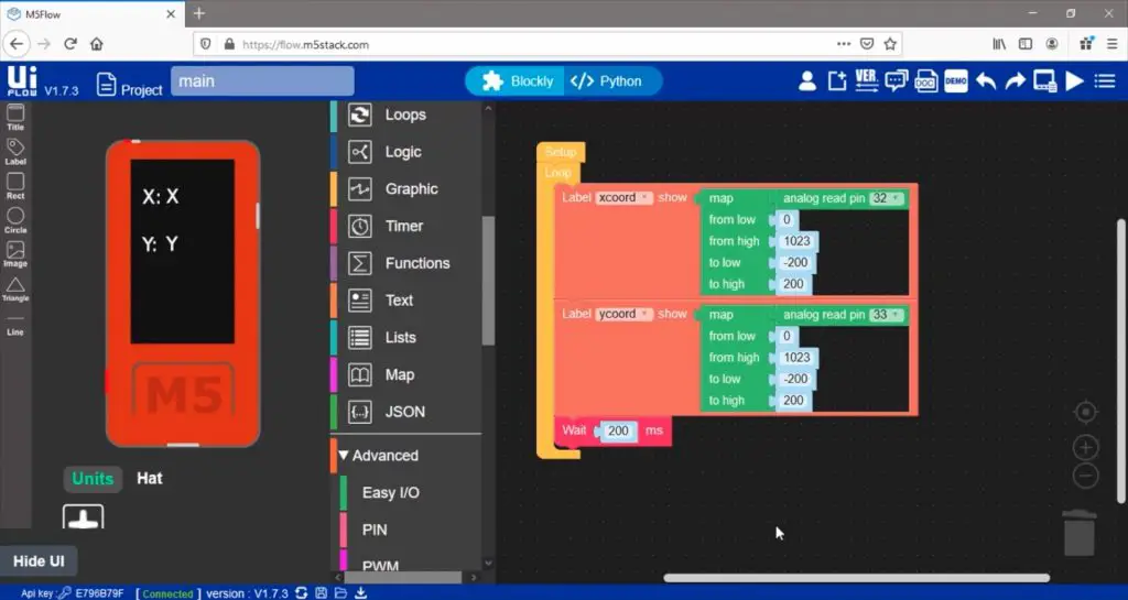 Basic Block Codeing Program For M5 Stick C Plus