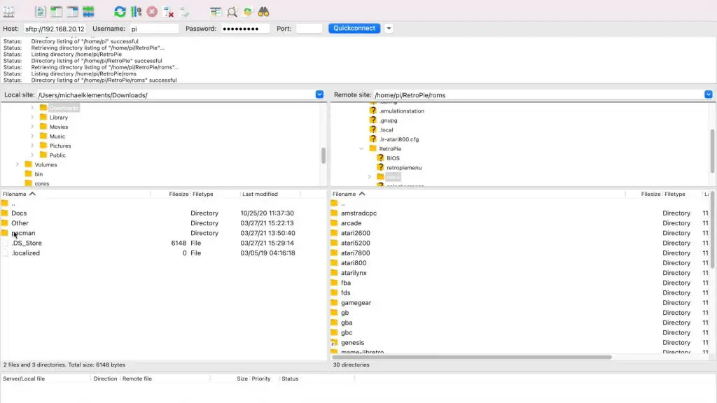 Copy ROMs into Relevant Platform Folder