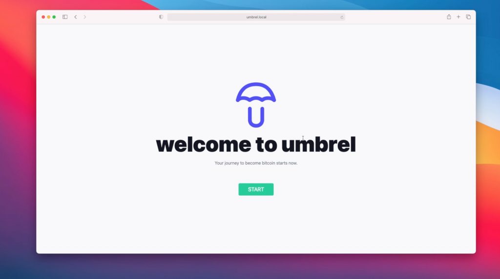 Umbrella Welcome Screen