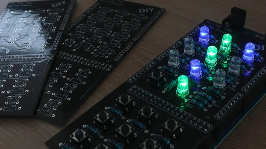 LED Gameboard on Tic Tac Toe Shield