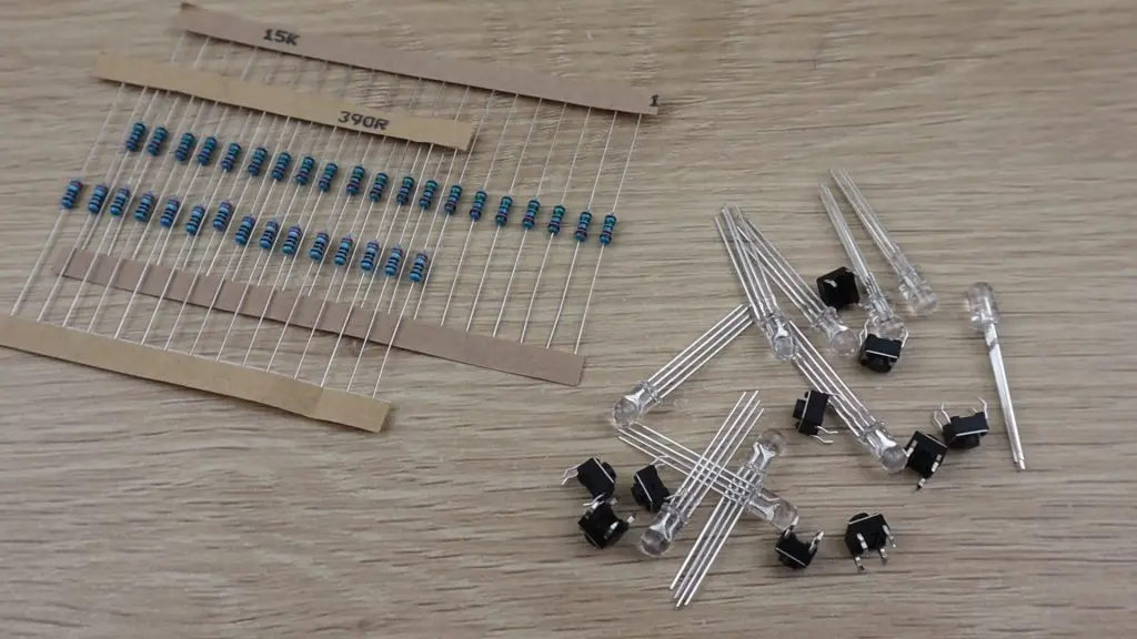 LEDs, Pushbuttons and Resistors