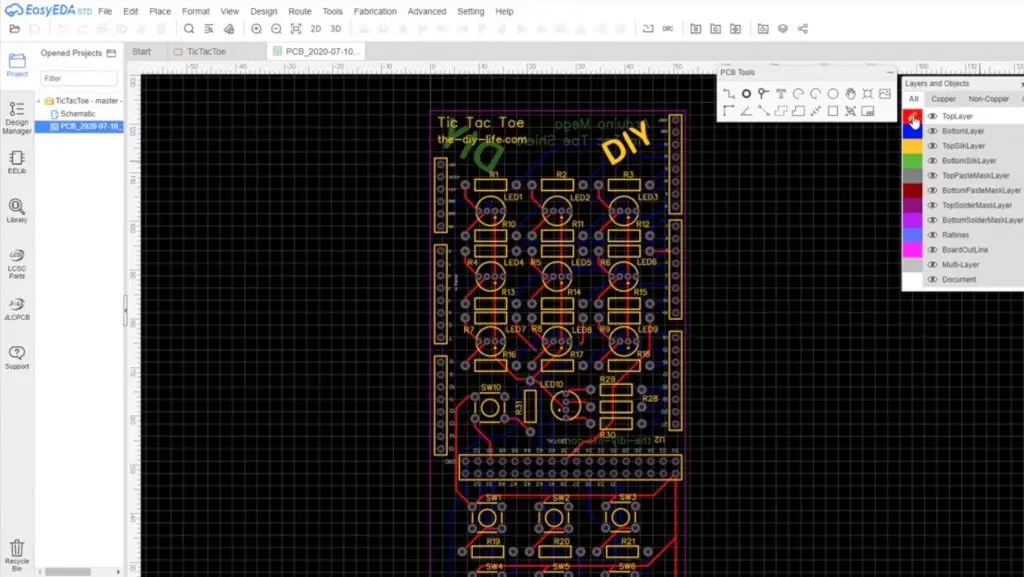 Designing The PCB in EasyEDA