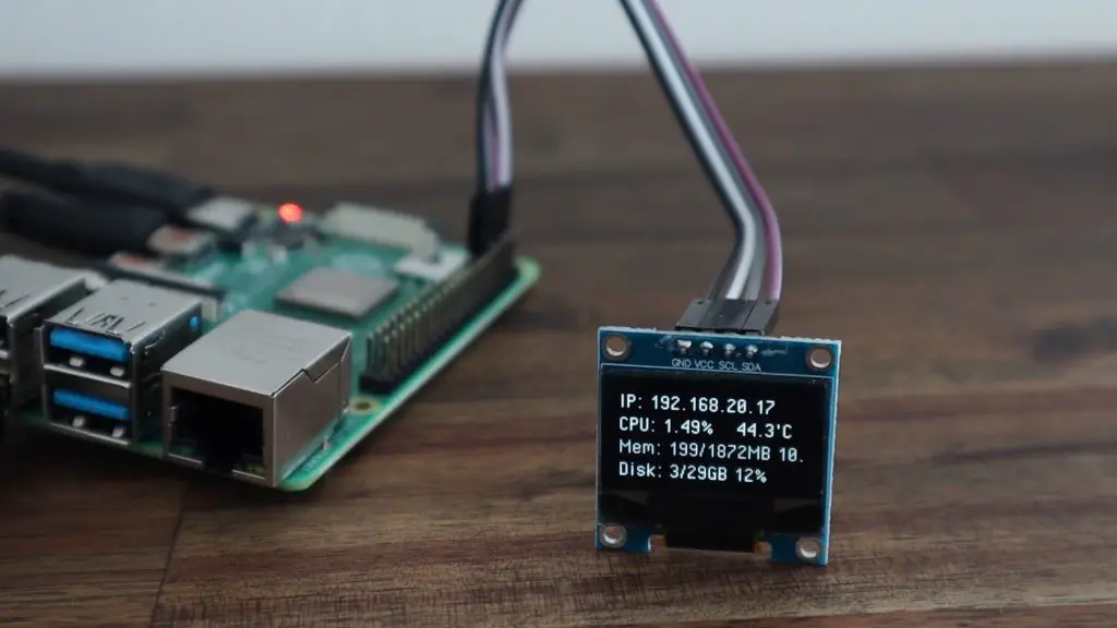 I2C OLED Stats Display Running