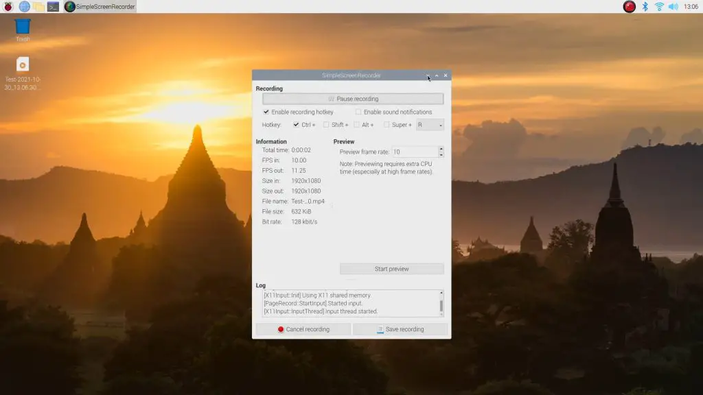 Simple Screen Recorder Raspberry Pi