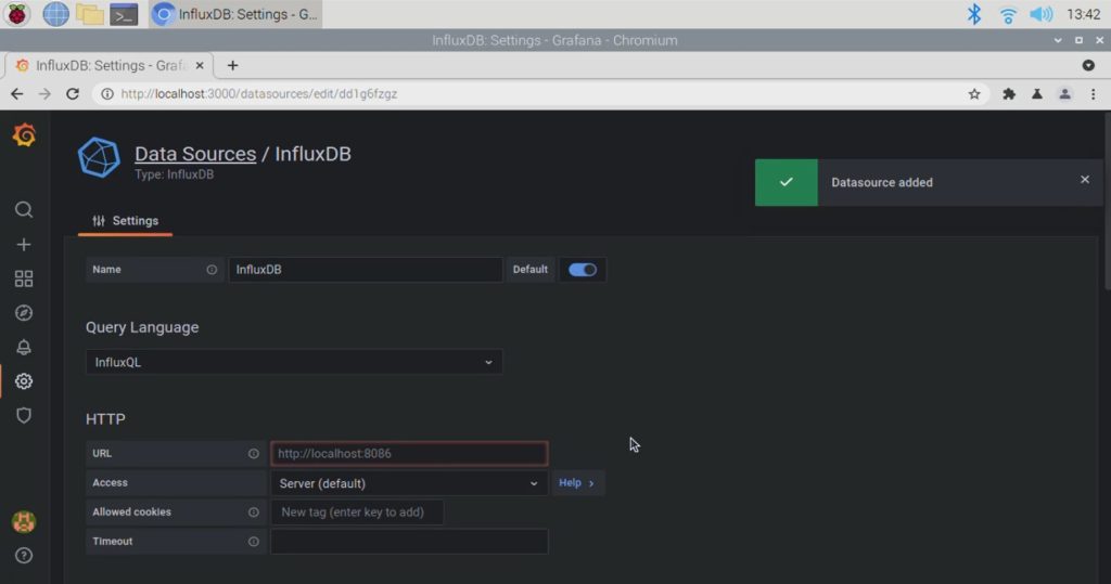 Grafana InfluxDB Setup