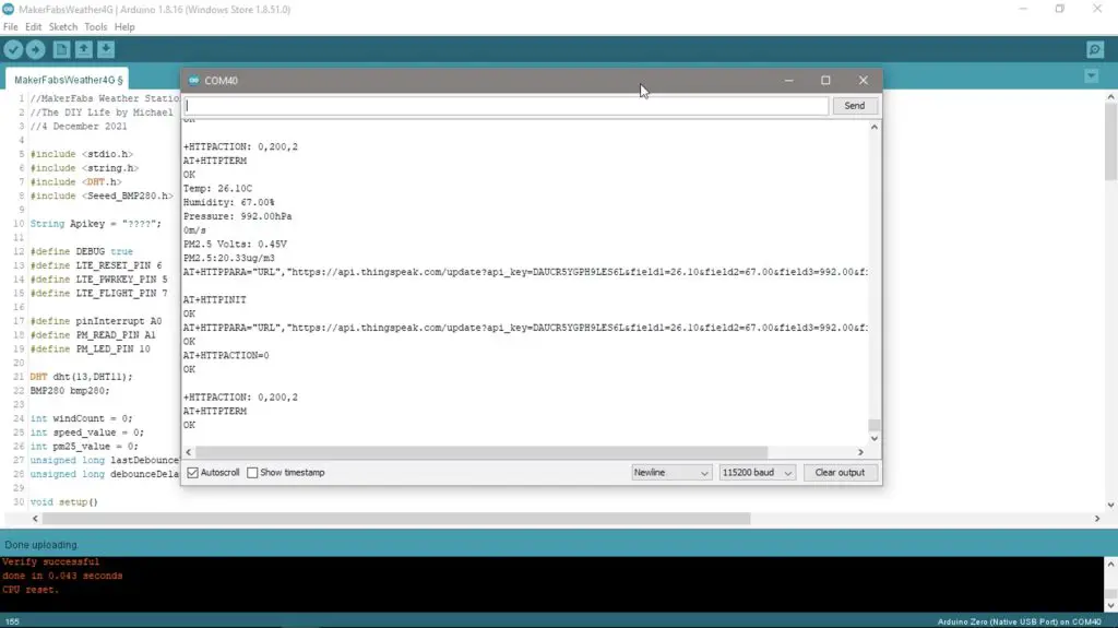 Arduino IDE Sensor Values